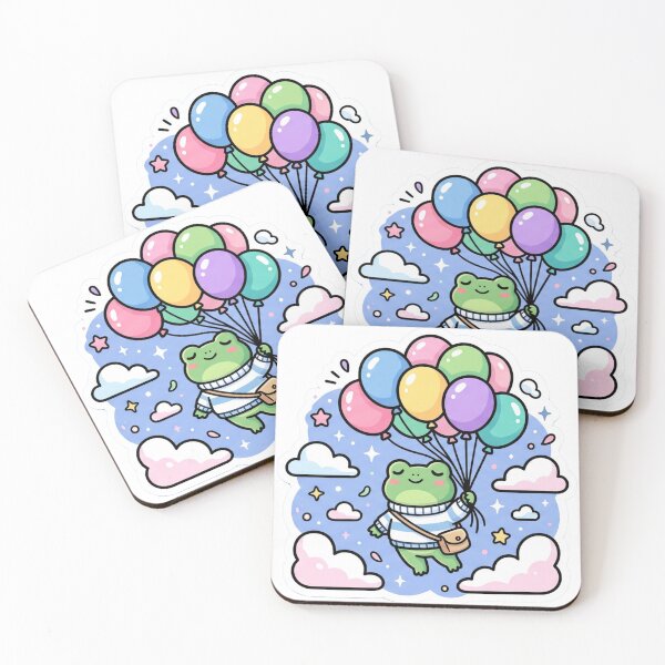 Item preview, Dreamy Balloon Frog – Cute Floating Sky Cartoon Aesthetic designed and sold by ArtsyExplorer.