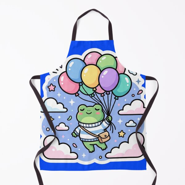 Item preview, Dreamy Balloon Frog – Cute Floating Sky Cartoon Aesthetic designed and sold by ArtsyExplorer.