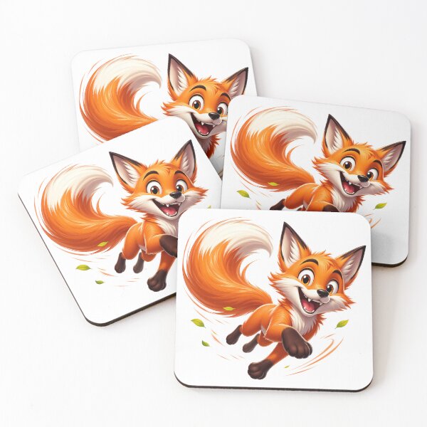 Item preview, Cute Happy Fox Jumping Playful 3D Cartoon Woodland Animal Positive Vibes designed and sold by LunaPixelStudio.