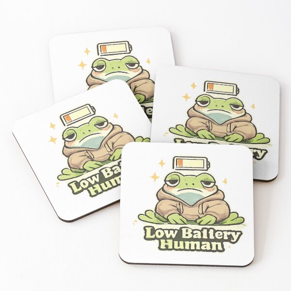 Item preview, Low Battery Human Funny Cute Frog designed and sold by Northline Creative.