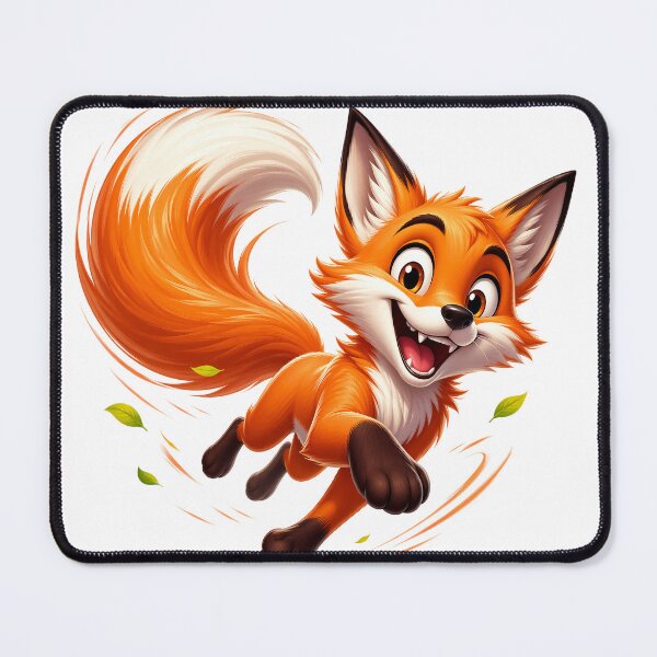 Item preview, Cute Happy Fox Jumping Playful 3D Cartoon Woodland Animal Positive Vibes designed and sold by LunaPixelStudio.