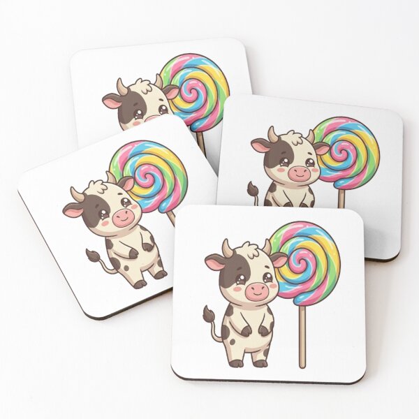 Item preview, Cute Cow With Colorful Lollipop designed and sold by Ella_Sketch.