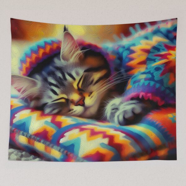 Item preview, Cozy Kitten in a Warm Blanket designed and sold by TinCatOutPost.