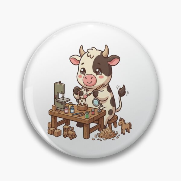 Item preview, Cute Cow Making Wooden Toys designed and sold by Ella_Sketch.