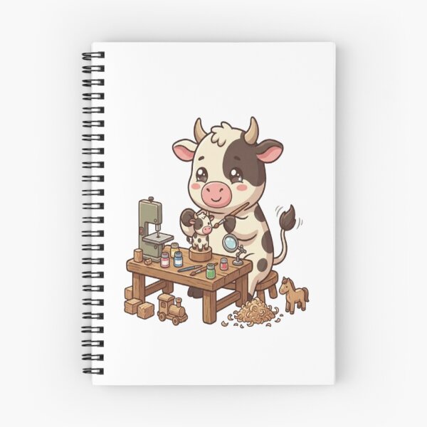 Item preview, Cute Cow Making Wooden Toys designed and sold by Ella_Sketch.