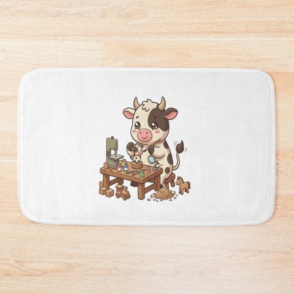 Item preview, Cute Cow Making Wooden Toys designed and sold by Ella_Sketch.