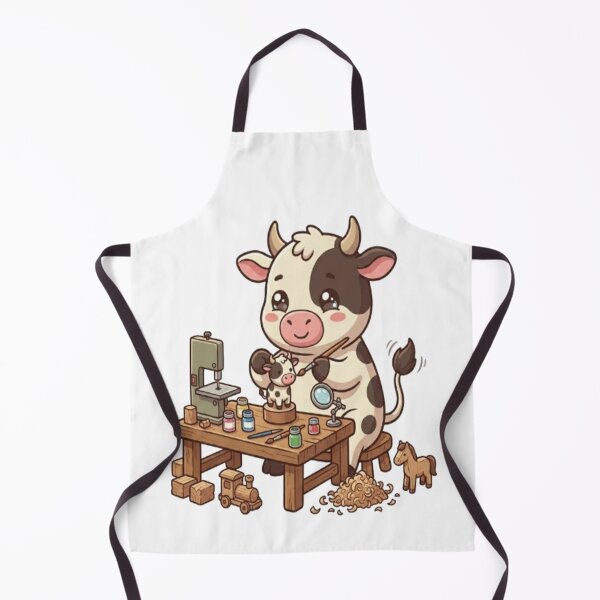 Item preview, Cute Cow Making Wooden Toys designed and sold by Ella_Sketch.
