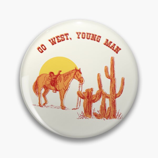Item preview, "Go West Young Man" Horse and Cactus print style designed and sold by zozzy-does-art.