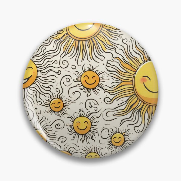 Item preview, Cheerful Smiling Suns Whimsical Doodle Pattern designed and sold by pinkal.