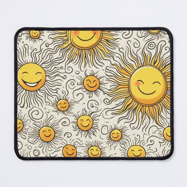 Item preview, Cheerful Smiling Suns Whimsical Doodle Pattern designed and sold by pinkal.