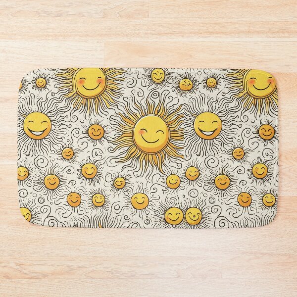 Item preview, Cheerful Smiling Suns Whimsical Doodle Pattern designed and sold by pinkal.