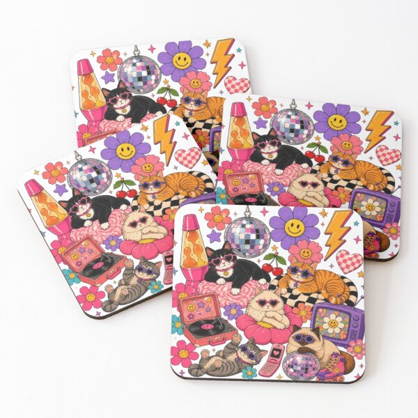 Item preview, Groovy Vintage Disco Ball Flip Phone Cats designed and sold by JediKittenWars.