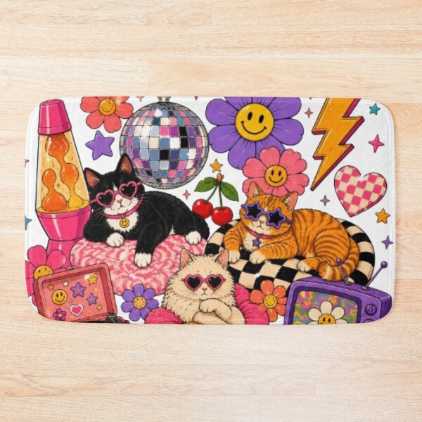 Item preview, Groovy Vintage Disco Ball Flip Phone Cats designed and sold by JediKittenWars.