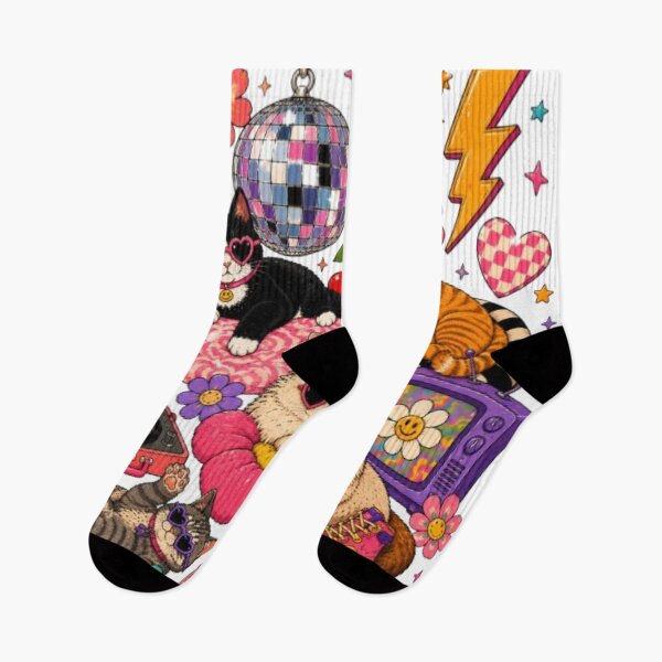 Item preview, Groovy Vintage Disco Ball Flip Phone Cats designed and sold by JediKittenWars.