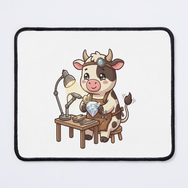 Item preview, Cute Cow Jeweler Polishing Diamond designed and sold by Ella_Sketch.