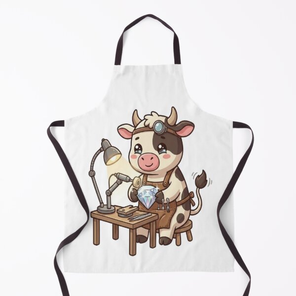 Item preview, Cute Cow Jeweler Polishing Diamond designed and sold by Ella_Sketch.