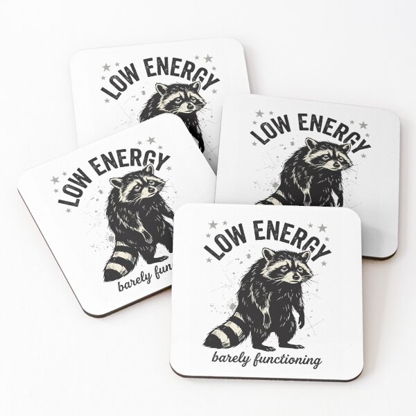 Item preview, Low Energy Raccoon Barely Functioning Funny Quote Design, Cute Burnout Meme Gift Graphic Tee designed and sold by AsturShop.