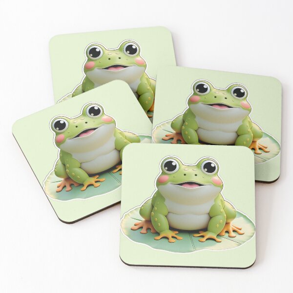 Item preview, Adorable Chonky Green Frog Cartoon designed and sold by Madhav Creations Studio.