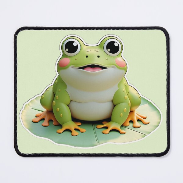 Item preview, Adorable Chonky Green Frog Cartoon designed and sold by Madhav Creations Studio.