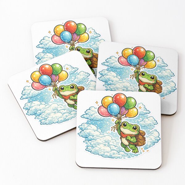 Item preview,  Dreamy colorful Balloon Frog – Cute Floating Sky Cartoon Aesthetic designed and sold by ArtsyExplorer.