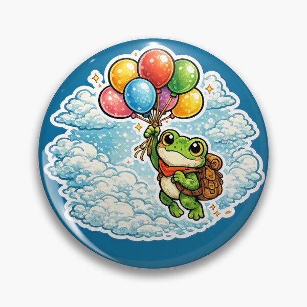 Item preview,  Dreamy colorful Balloon Frog – Cute Floating Sky Cartoon Aesthetic designed and sold by ArtsyExplorer.