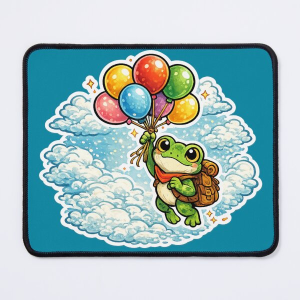 Item preview, Dreamy colorful Balloon Frog – Cute Floating Sky Cartoon Aesthetic designed and sold by ArtsyExplorer.