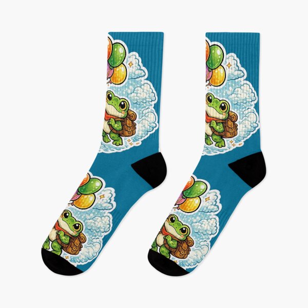 Item preview,  Dreamy colorful Balloon Frog – Cute Floating Sky Cartoon Aesthetic designed and sold by ArtsyExplorer.