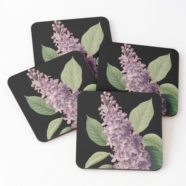 Item preview, Detailed Botanical Illustration of a Purple Lilac Branch in Full Bloom with Green Leaves designed and sold by Analog Aura .