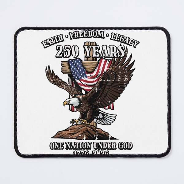 Item preview, Faith Freedom Legacy 250 Years One Nation Under God 1776-2026 American Patriot Christian designed and sold by GrumpySableye.