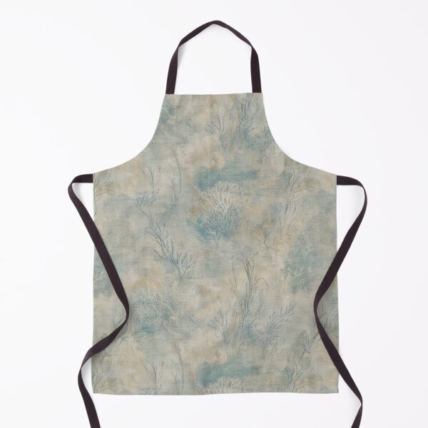 Item preview, Faded Coral and Seaweed Linen Textile Pattern designed and sold by frumixart.