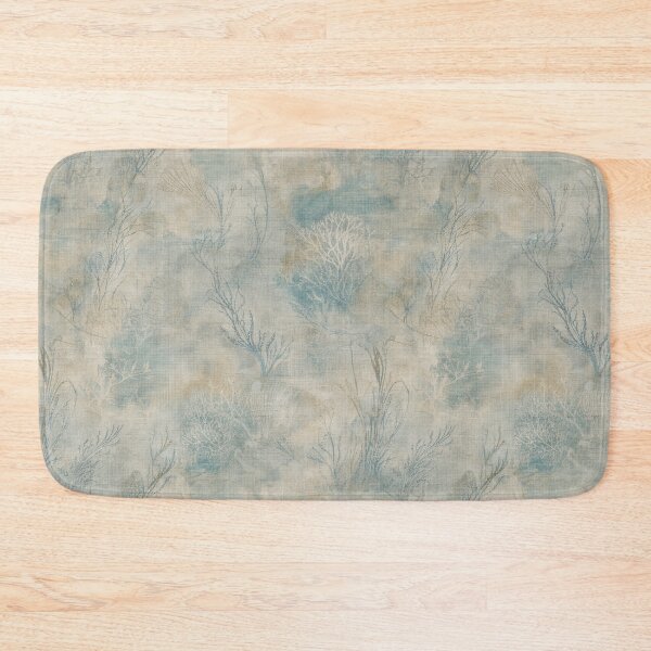 Item preview, Faded Coral and Seaweed Linen Textile Pattern designed and sold by frumixart.