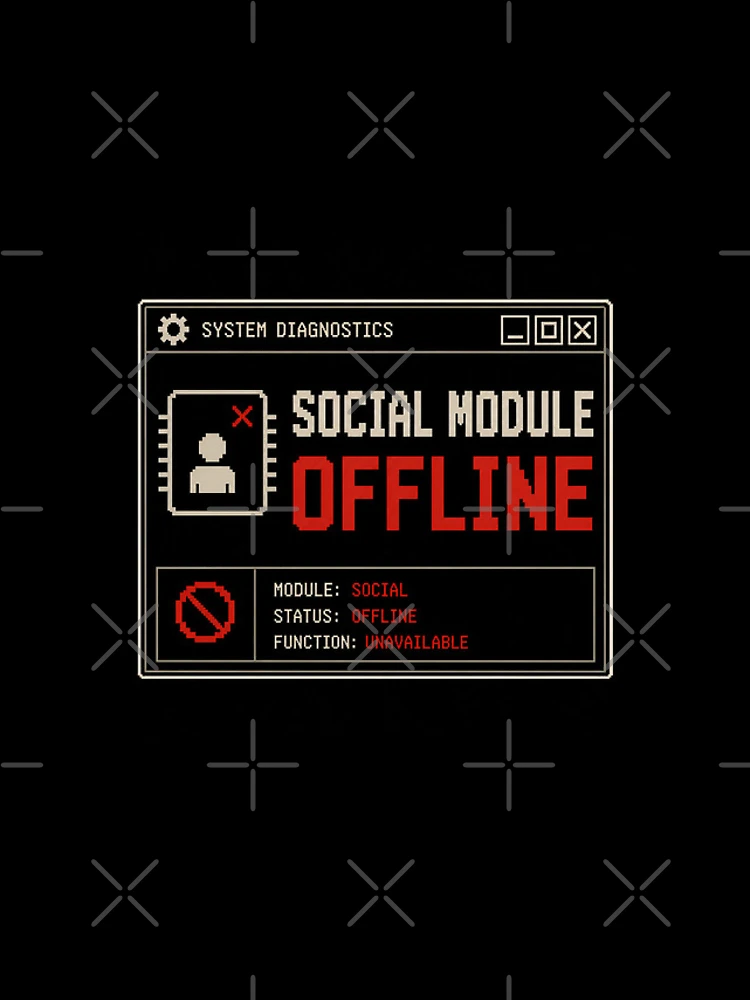 Thumbnail 4 of 4, iPhone Case, Social Module Offline – Retro System Status Humor Design designed and sold by Mad Factory Designs.