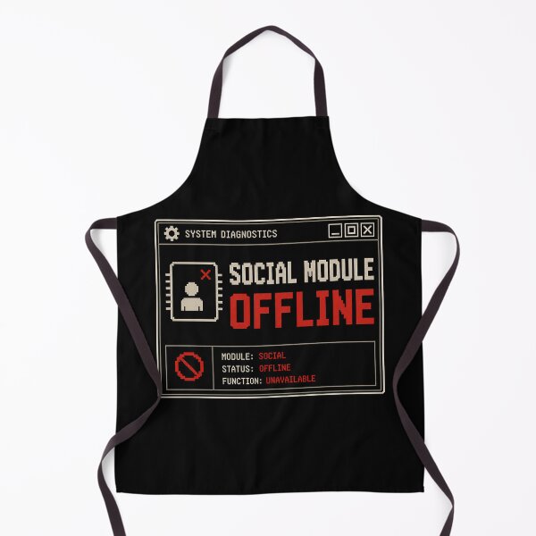 Item preview, Social Module Offline – Retro System Status Humor Design designed and sold by Mad Factory Designs.