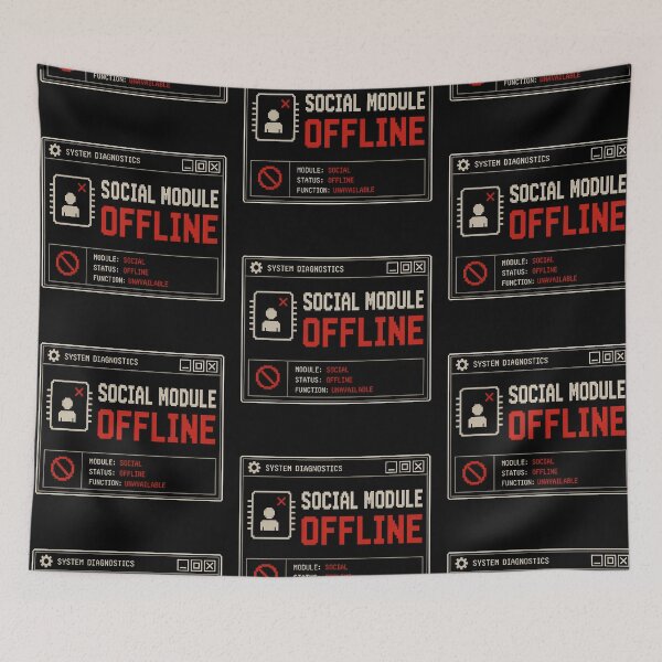 Item preview, Social Module Offline – Retro System Status Humor Design designed and sold by Mad Factory Designs.