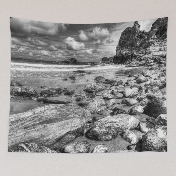 Item preview, St Agnes Rocky Beach in Monochrome designed and sold by Paul Thompson Photography.