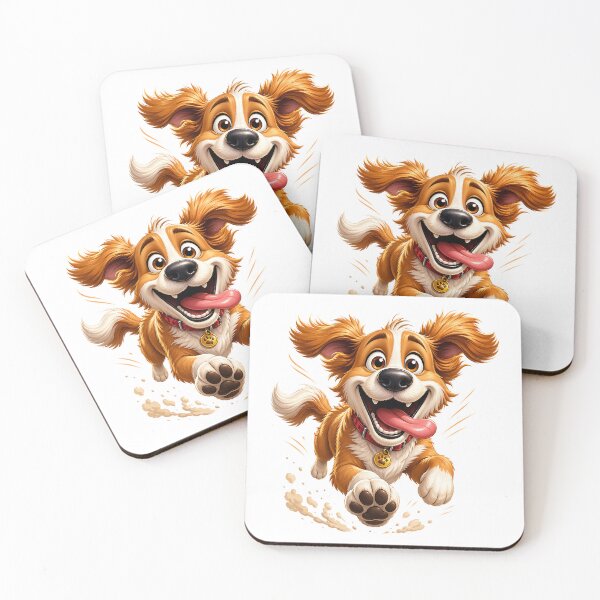 Item preview, Cute Happy Dog Running Playful 3D Cartoon Puppy Positive Vibes designed and sold by LunaPixelStudio.