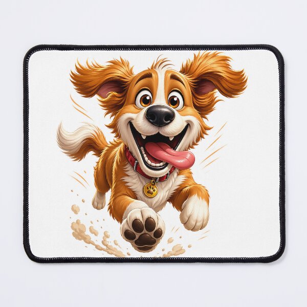 Item preview, Cute Happy Dog Running Playful 3D Cartoon Puppy Positive Vibes designed and sold by LunaPixelStudio.
