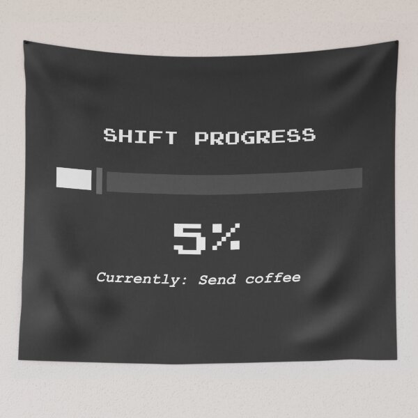 Item preview, Shift Progress 5% Currently Send Coffee — Funny Nurse Gift | RN Shirt Nurse Humor Healthcare Worker designed and sold by KiwyStudio.
