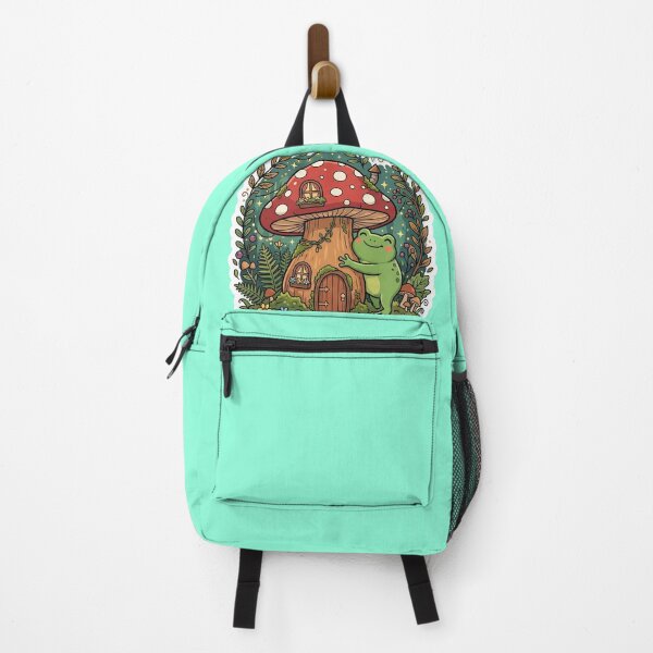 Item preview, Fairy Tale Frog Hugging Mushroom House – Cozy Forest Cartoon Aesthetic designed and sold by ArtsyExplorer.