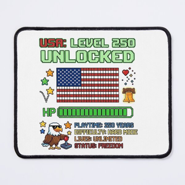 Item preview, USA Level 250 Unlocked Retro Pixel Art Gaming designed and sold by rygenr8.