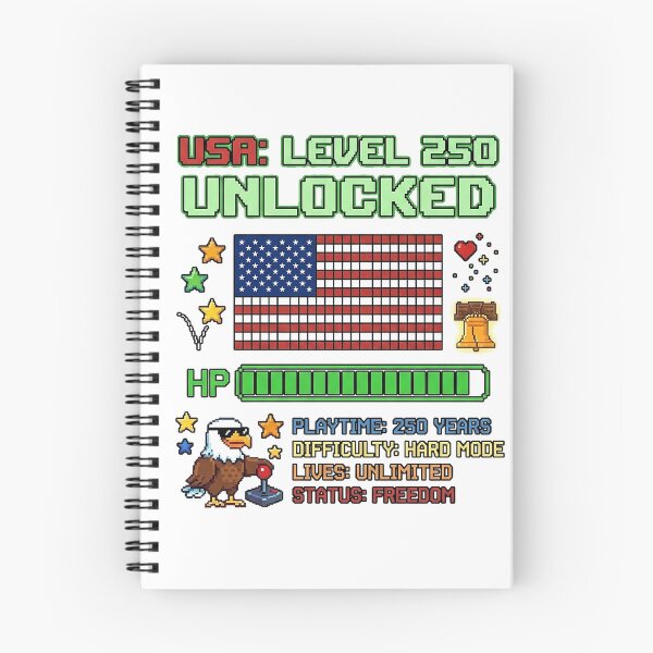 Item preview, USA Level 250 Unlocked Retro Pixel Art Gaming designed and sold by rygenr8.