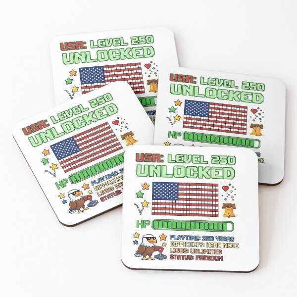 Item preview, USA Level 250 Unlocked Retro Pixel Art Gaming designed and sold by rygenr8.