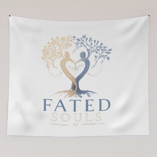 Item preview, Fated Souls – Abstract Figures Connected by Glowing Thread, Romantic Destiny Illustration for Couples designed and sold by JagrDesigns.