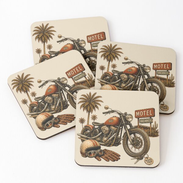 Item preview, Retro Motorcycle Road Trip Vintage Motel Vibes designed and sold by BeaVibes.