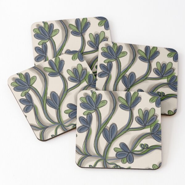 Item preview, Intertwined green and blue flowers designed and sold by atelierthipic.