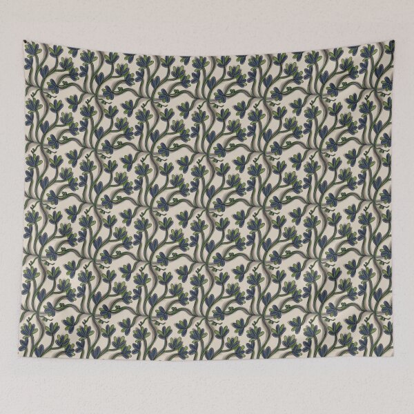 Item preview, Intertwined green and blue flowers designed and sold by atelierthipic.