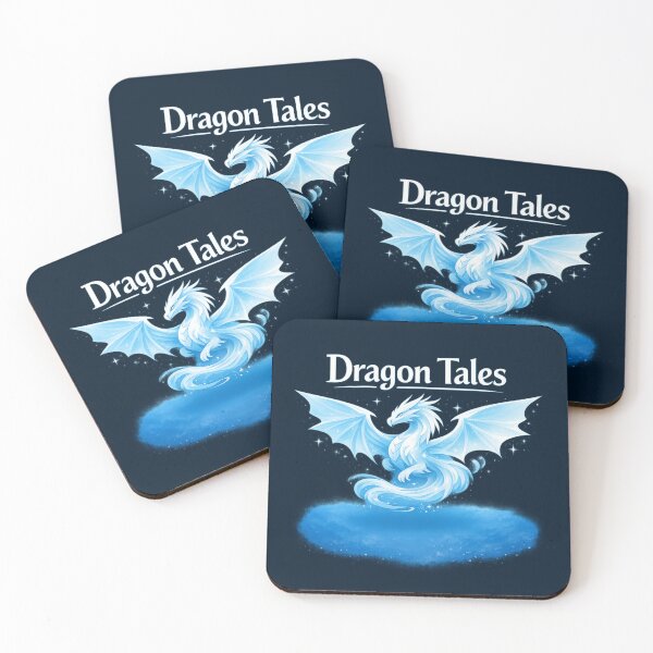 Item preview, Dragon Tales Logo — Ethereal Blue Galaxy Dragon Design designed and sold by Yasmine Mohammed.