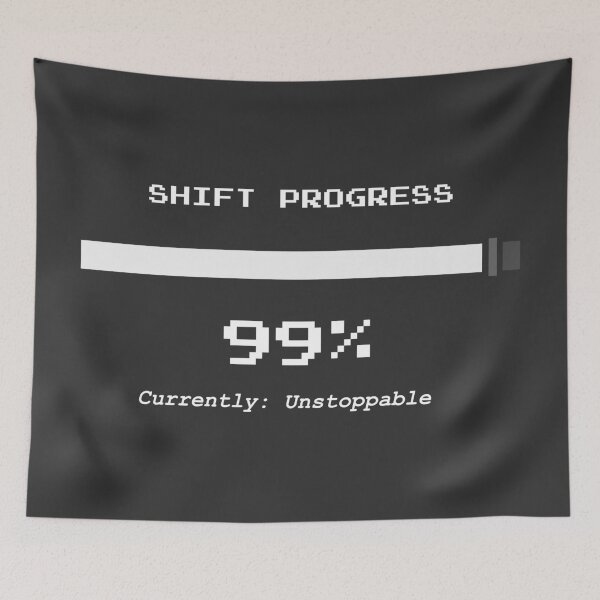 Item preview, Shift Progress 99% Currently  Unstoppable — Funny Nurse Gift | RN Mug Nurse Humor Healthcare Worker designed and sold by KiwyStudio.