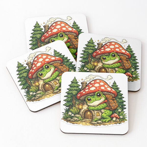 Item preview,  Frog Hugging Mushroom House – Cozy Forest Cartoon Aesthetic designed and sold by ArtsyExplorer.