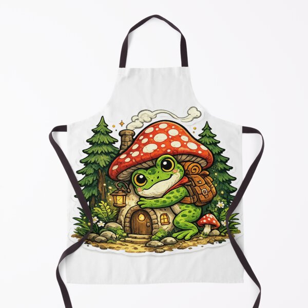 Item preview,  Frog Hugging Mushroom House – Cozy Forest Cartoon Aesthetic designed and sold by ArtsyExplorer.